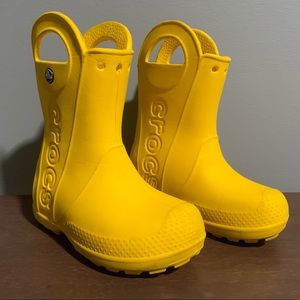 Kids Yellow Croc Rain Boots Size 6